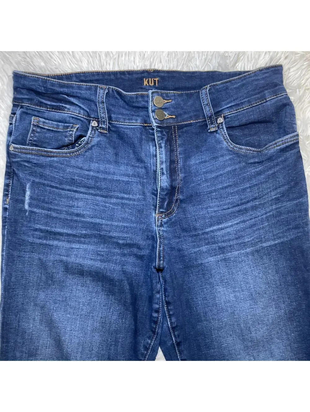 Kut From The Kloth jeans 58539 crop straight leg Raw Hem Size 10 - Picture 2 of 16